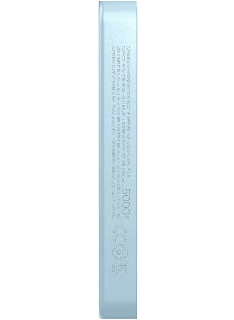 Momax Q.Mag Power 6 5000mAh Magnetic Wireless Battery Pack | Blue