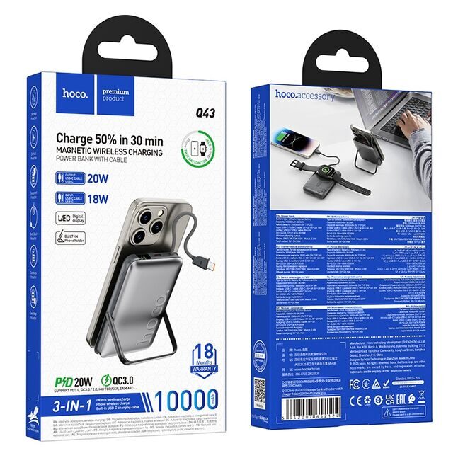 Hoco Q43 2-in-1 Wireless PD20W Power Bank for Apple Watch & Phone 10000mAh