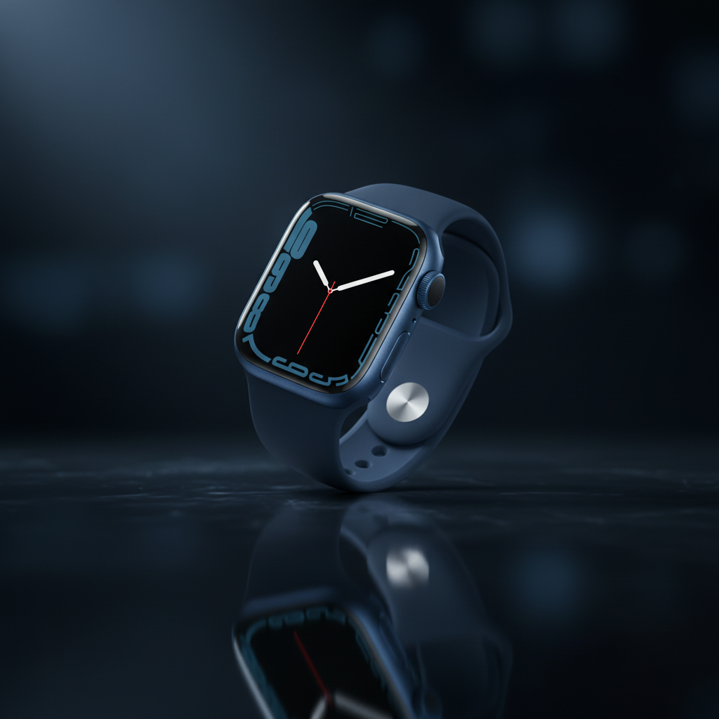 Apple Watch Series 7 GPS, 41mm Blue Aluminium Case with Abyss Blue Sport Band - Regular