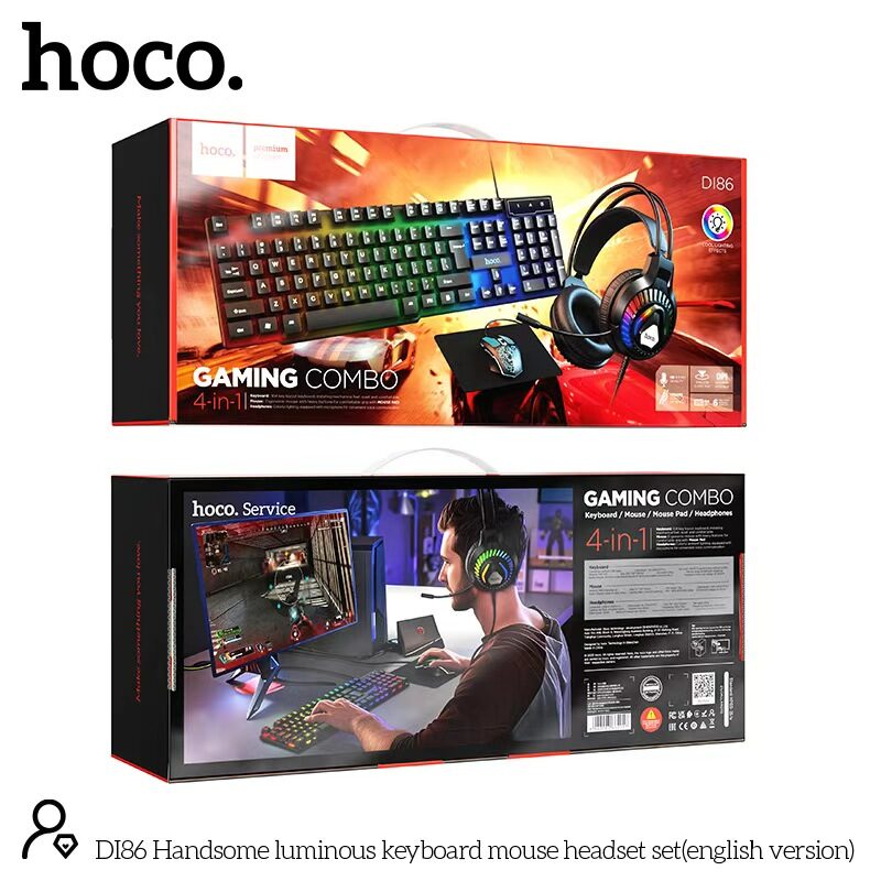 Hoco DI86 4-in-1 Gaming Set (Keyboard, Mouse, Headset & Pad)