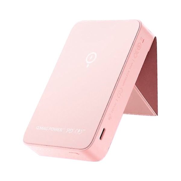 Momax Q.mag Power 10000mah Magnetic Wireless Battery Pack With Stand | Pink