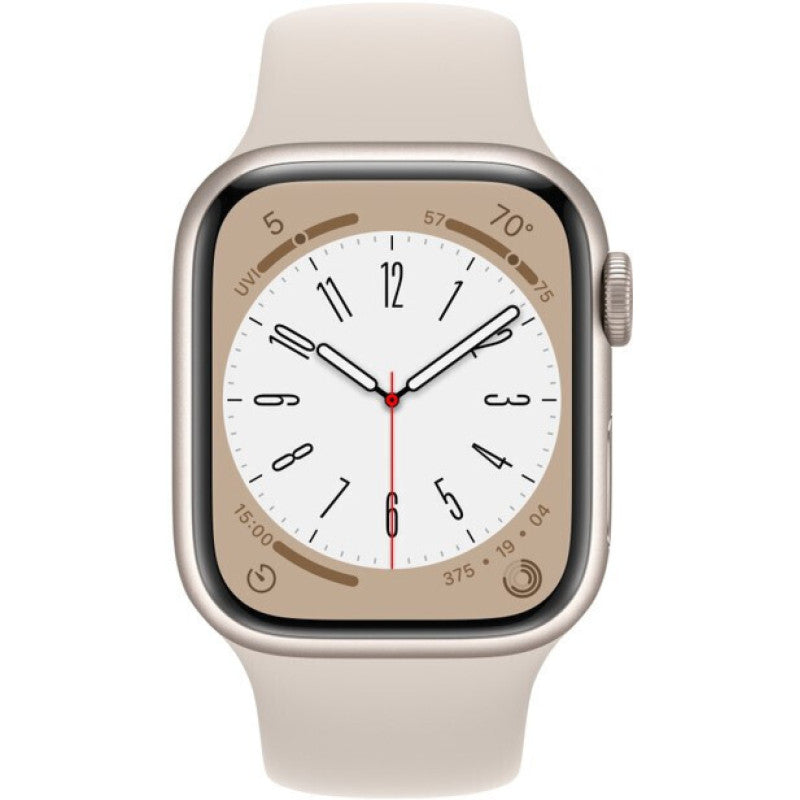 Apple Watch Series 8 GPS 45mm Starlight Aluminium Case with Starlight Sport Band - Regular