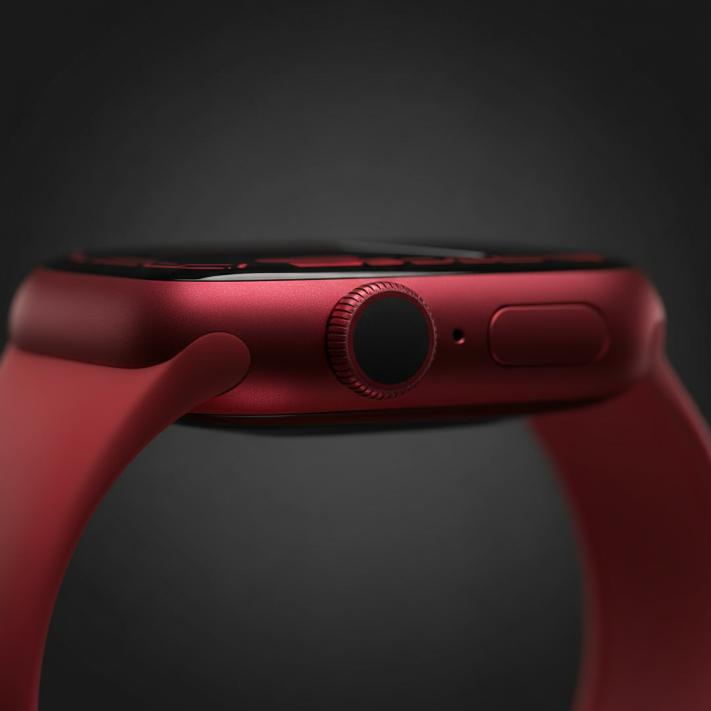 ساعة Apple Watch Series 7 بنظام تحديد المواقع GPS، مقاس 41 مم، هيكل أحمر من الألومنيوم مع سوار رياضي أحمر - مقاس عادي