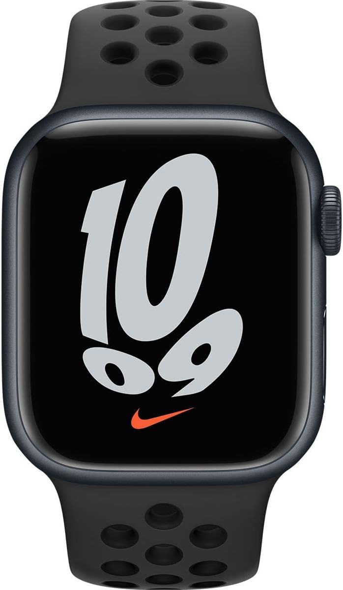 Apple Watch Nike Series 7 GPS + Cellular 41mm Midnight Aluminium Case with Anthracite/Black Nike Sport Band - Regular