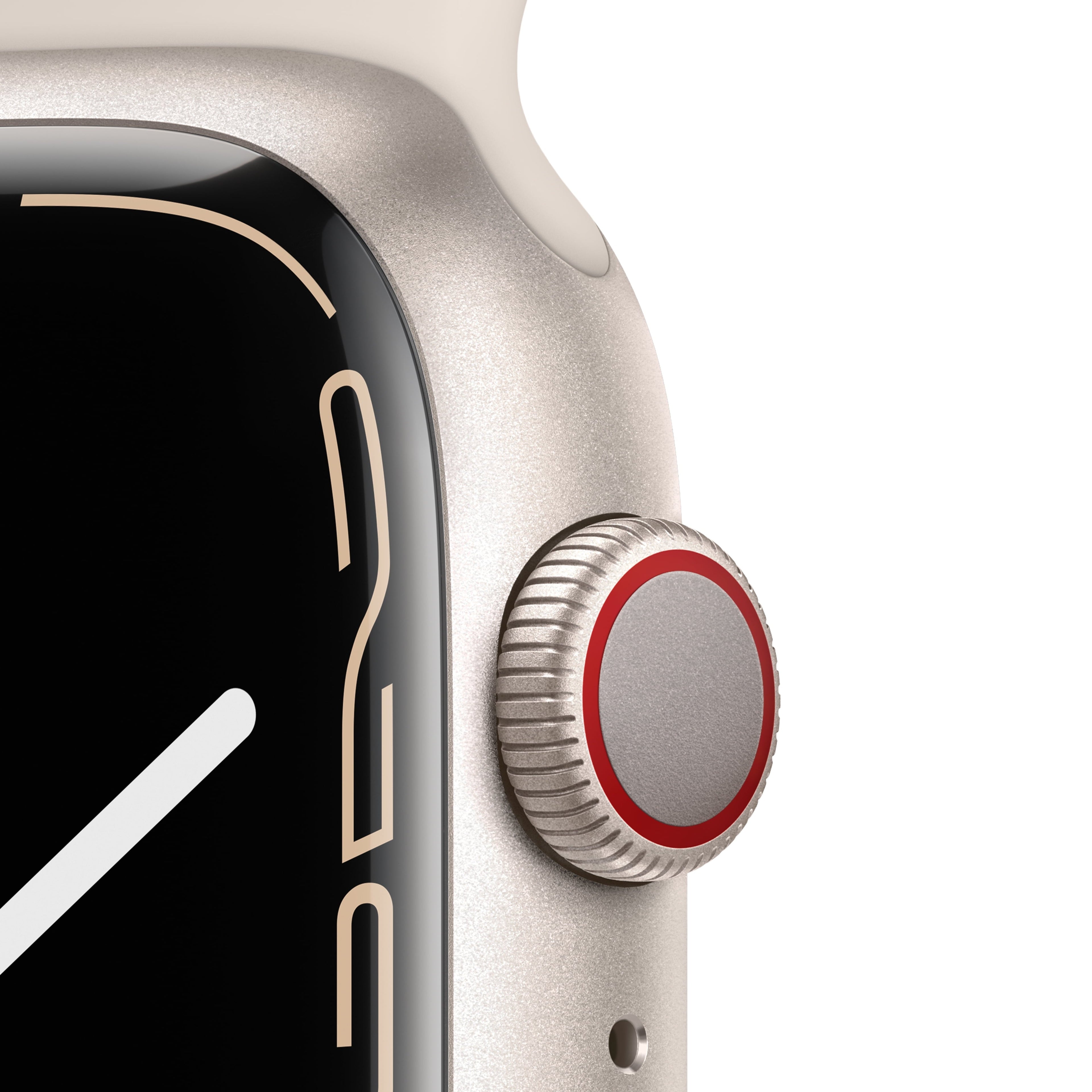 Apple Watch Series 7 GPS + Cellular, 45mm Starlight Aluminium Case with Starlight Sport Band - Regular