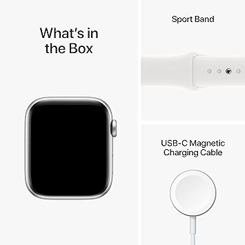 Apple Watch SE بنظام تحديد المواقع GPS وخدمة الاتصال الخلوي 40 مم هيكل ألومنيوم فضي مع حزام رياضي أبيض | عادي