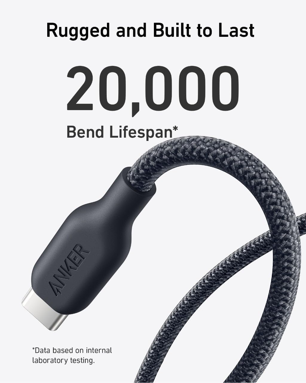 كابل أنكر 544 USB-C إلى USB-C (قائم على المواد الحيوية بطول 0.9 متر) | أسود