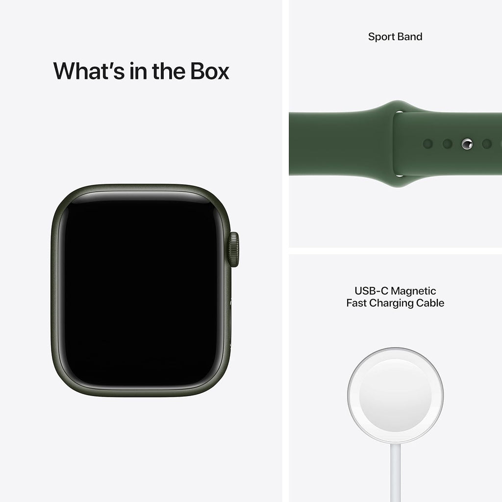 Apple Watch Series 7 GPS, 41mm Green Aluminium Case with Clover Sport Band - Regular