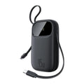 شاحن متنقل بيسوس انيرفيل إف سي 31 كيو باو 3 بشاشة رقمية مع كبلي USB-C مدمجين، سعة 20000 مللي أمبير، 45 واط | أسود كوني