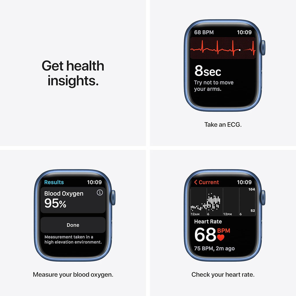 Apple Watch Series 7 GPS + Cellular, 41mm Blue Aluminium Case with Abyss Blue Sport Band - Regular