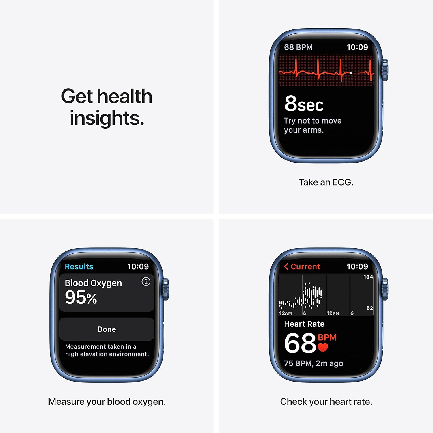 Apple Watch Series 7 GPS + Cellular, 41mm Blue Aluminium Case with Abyss Blue Sport Band - Regular