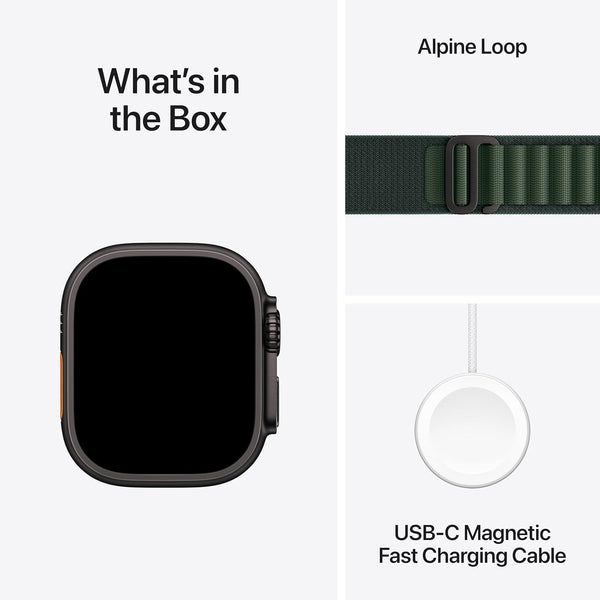 Apple Watch Ultra 2 (2024) - 49mm - GPS + Cellular - Black Titanium Case - Alpine Loop - L | Dark Green