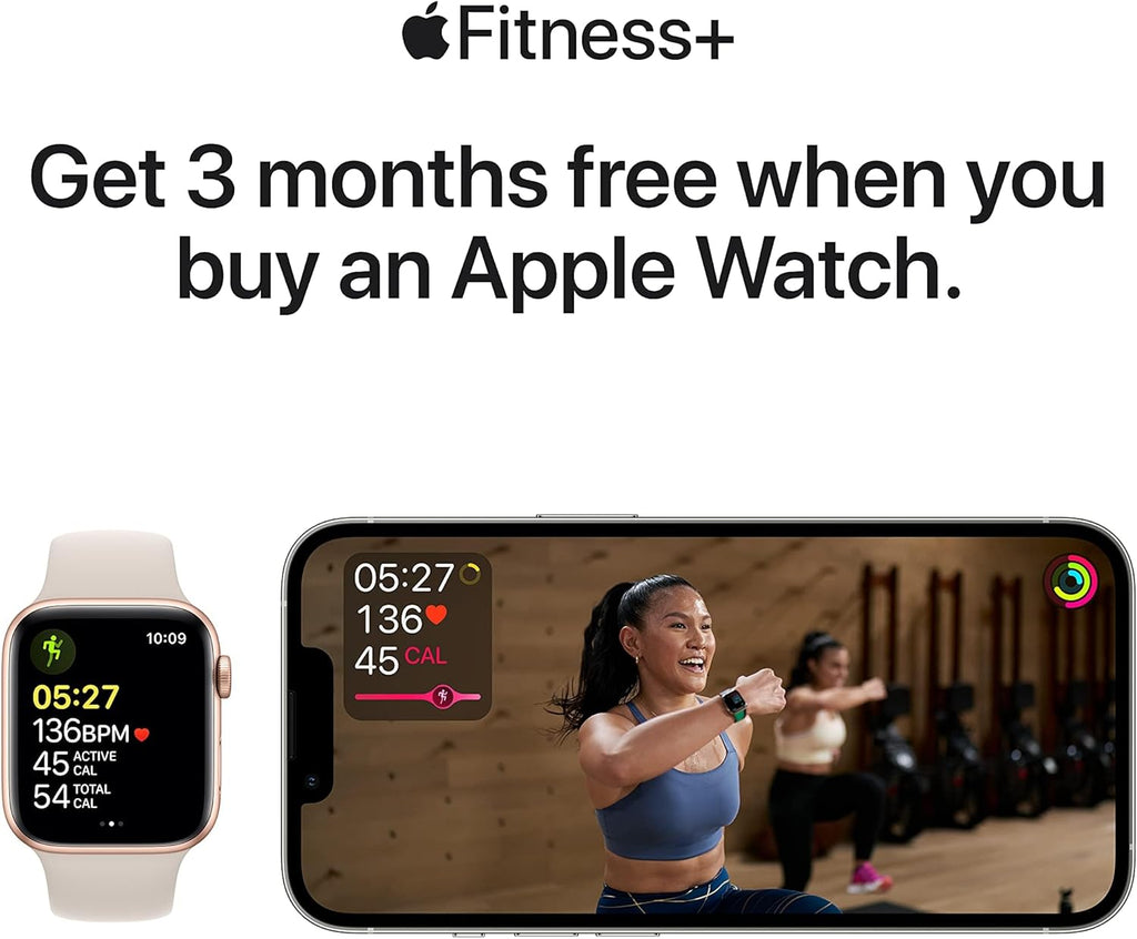 Apple Watch SE GPS + Cellular، مقاس 44 مم، هيكل ألومنيوم رمادي فلكي مع حزام رياضي Midnight – مقاس عادي