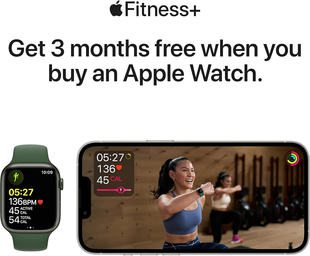 Apple Watch Series 7 GPS, 45mm Starlight Aluminium Case with Starlight Sport Band - Regular