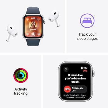 Apple Watch SE GPS + Cellular 44mm Starlight Aluminum Case with Starlight Sport Band - S/M
