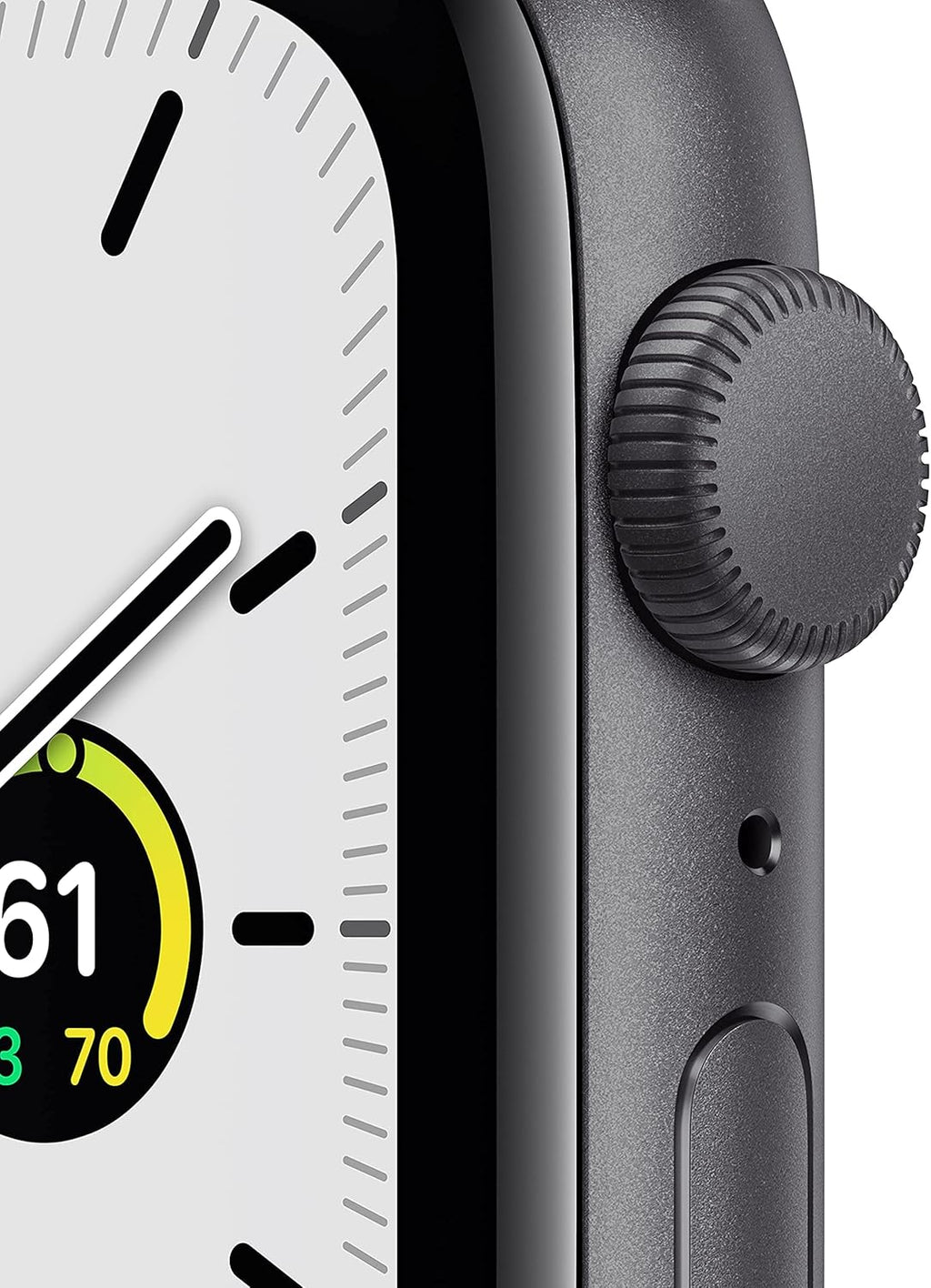 Apple Watch SE GPS + Cellular، مقاس 44 مم، هيكل ألومنيوم رمادي فلكي مع حزام رياضي Midnight – مقاس عادي