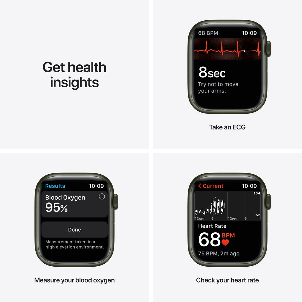 Apple Watch Series 7 GPS + Cellular, 45mm Green Aluminium Case with Clover Sport Band - Regular