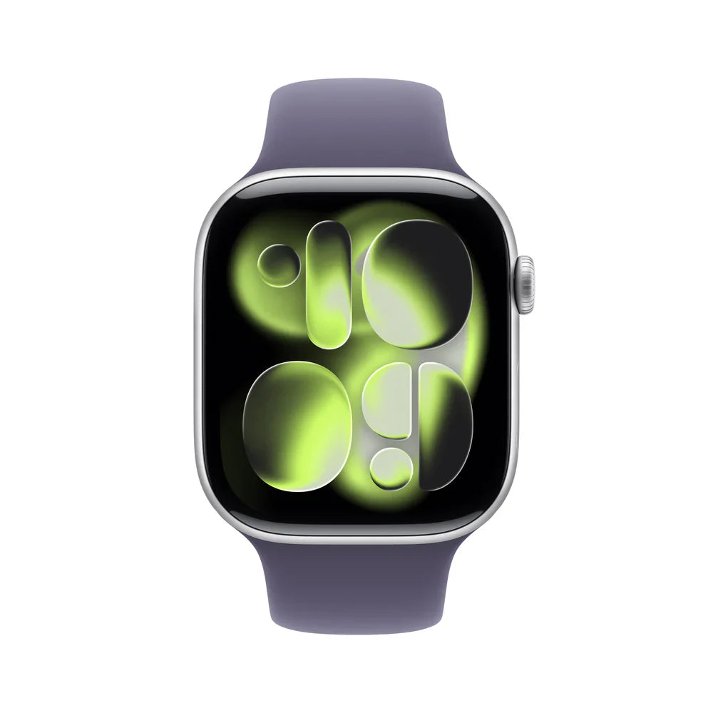 Apple Watch Series 11 GPS 46mm Silver Aluminium Case with Purple Fog Sport Band - M/L
