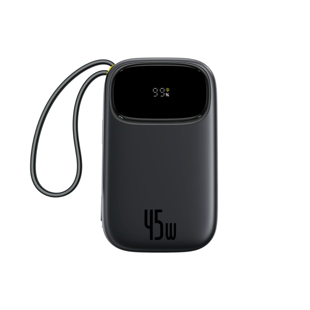 Baseus EnerFill FC31 Qpow3 Digital Display Power Bank with 2 Built-in USB-C Cables 20000mAh 45W | Cosmic Black