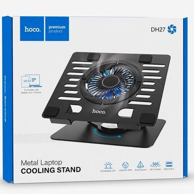 Hoco DH27 Metal Laptop Cooling Stand with LED Light (360° Rotation)