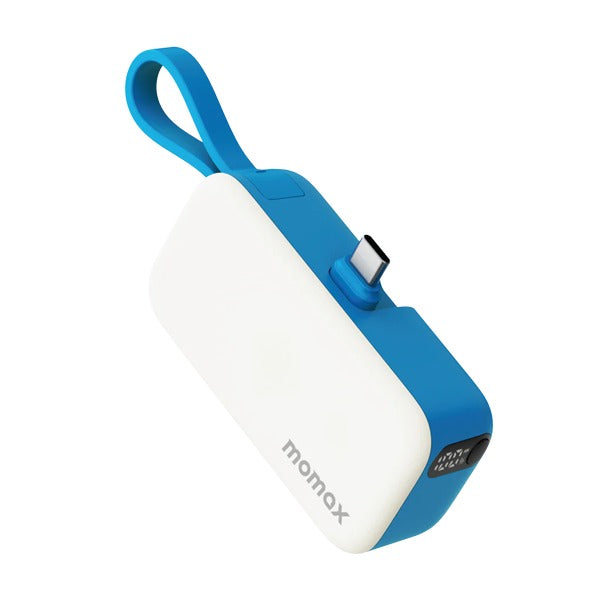 Momax 1-Power Mini 5000mAh Bulit-in foldable USB-C Battery pack | Blue