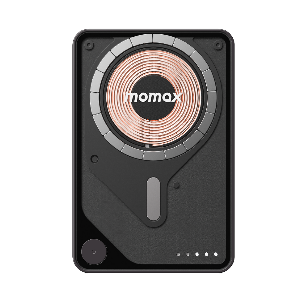 Momax 1-Power X Pro+ Magnetic Wireless Power Bank 10000mAh With Built-In USB-C Cable | Black
