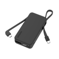 Momax 1-Power Vital Battery Pack 10000mAh With Dual Built-In USB-C Cable | Black