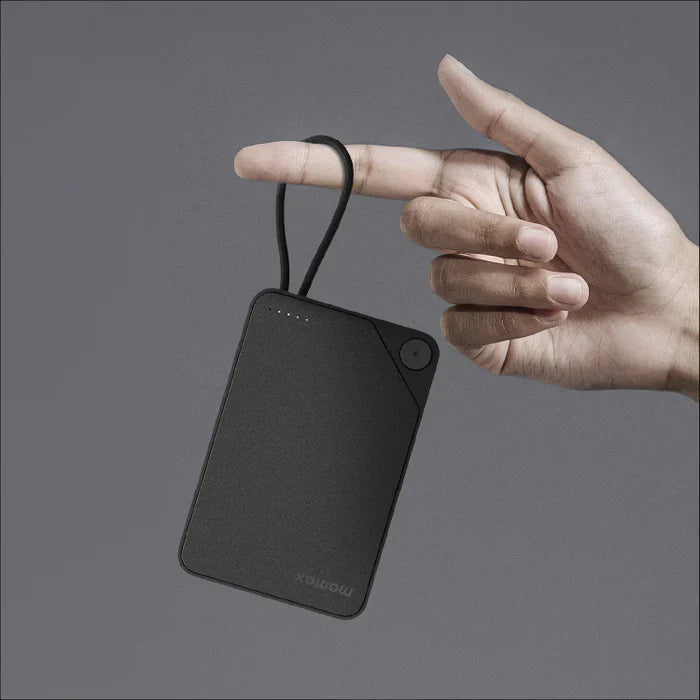 Momax 1-Power X Power Bank 10000mAh With Built-in USB-C Cable | Black