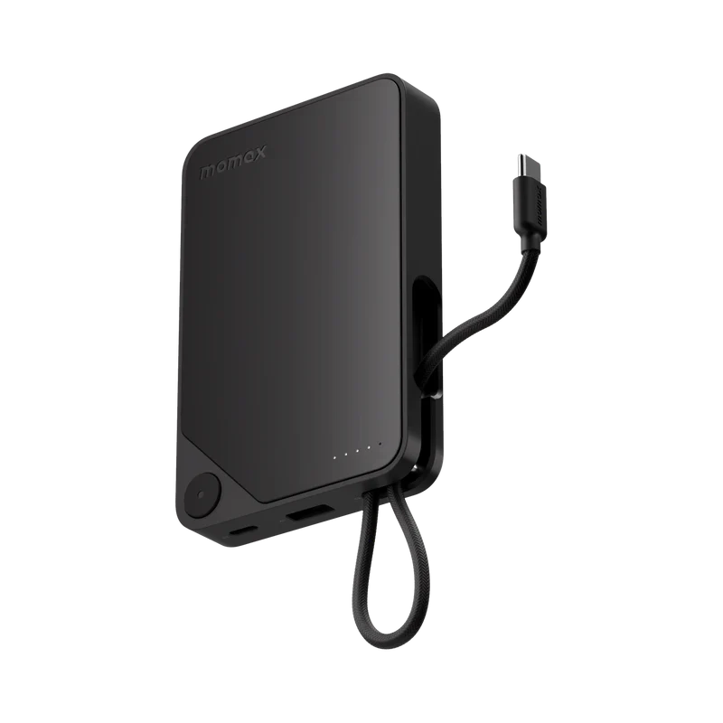 Momax 1-Power X Power Bank 10000mAh With Built-in USB-C Cable | Black