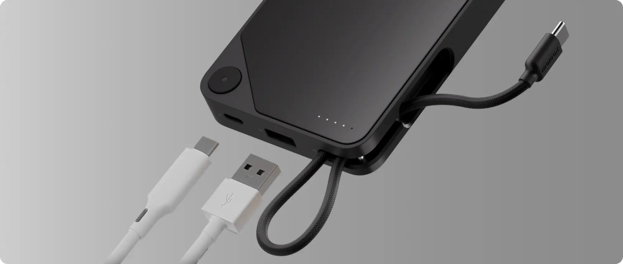 Momax 1-Power X Power Bank 10000mAh With Built-in USB-C Cable | Black