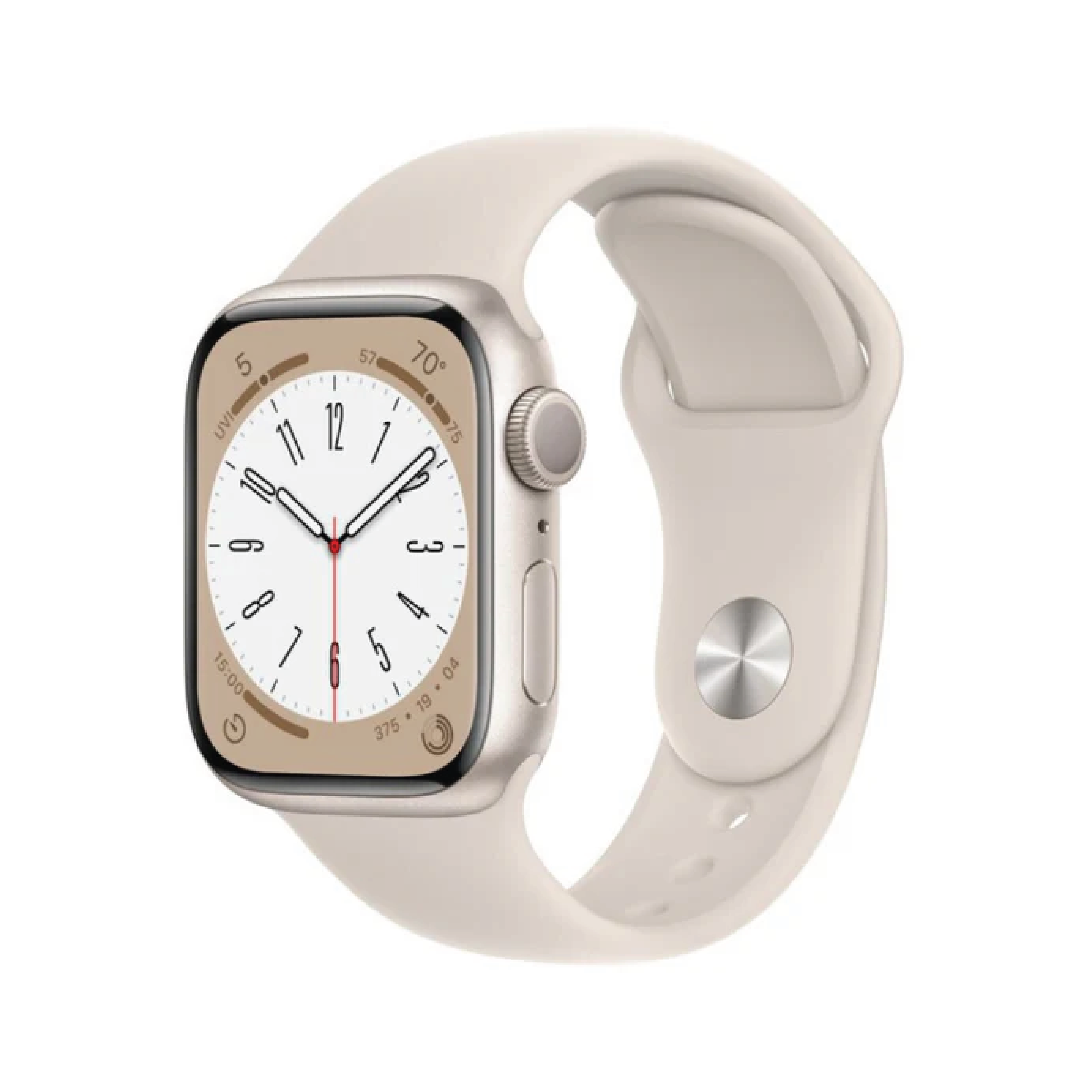 Apple Watch Series 8 GPS 45mm Starlight Aluminium Case with Starlight Sport Band - Regular
