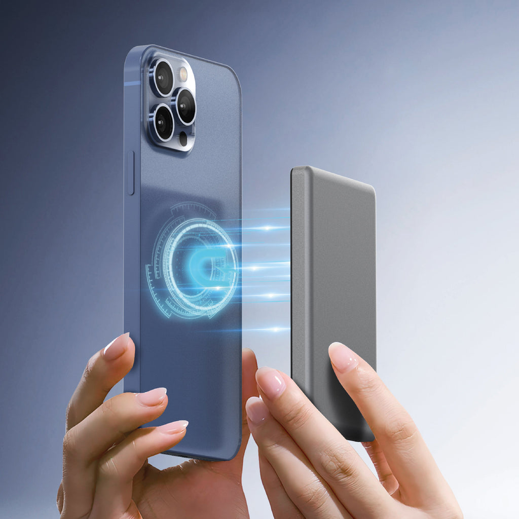 بنك طاقة صغير 5000mAh MagSafe من سلسلة LZEL MagNexus Neox شاحن لاسلكي سريع 15 واط | أسود
