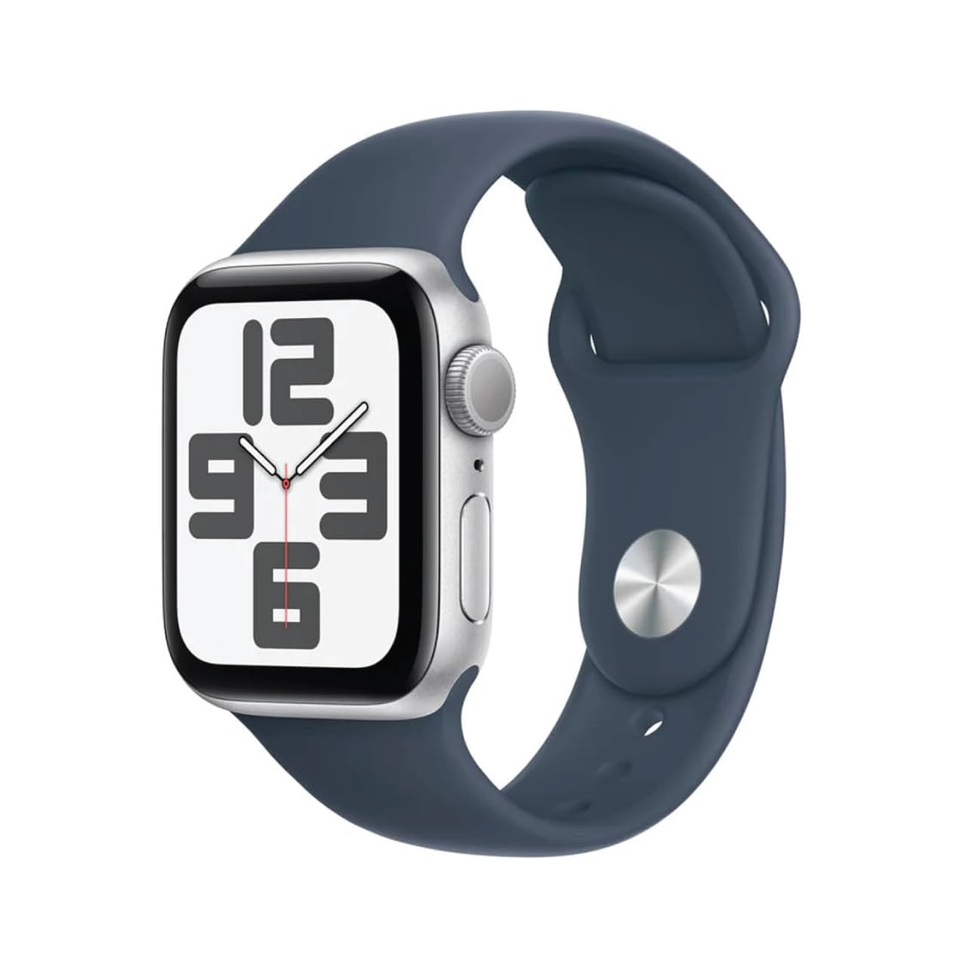 Apple Watch SE GPS 40mm Silver Aluminum Case with Storm Blue Sport Band - M/L