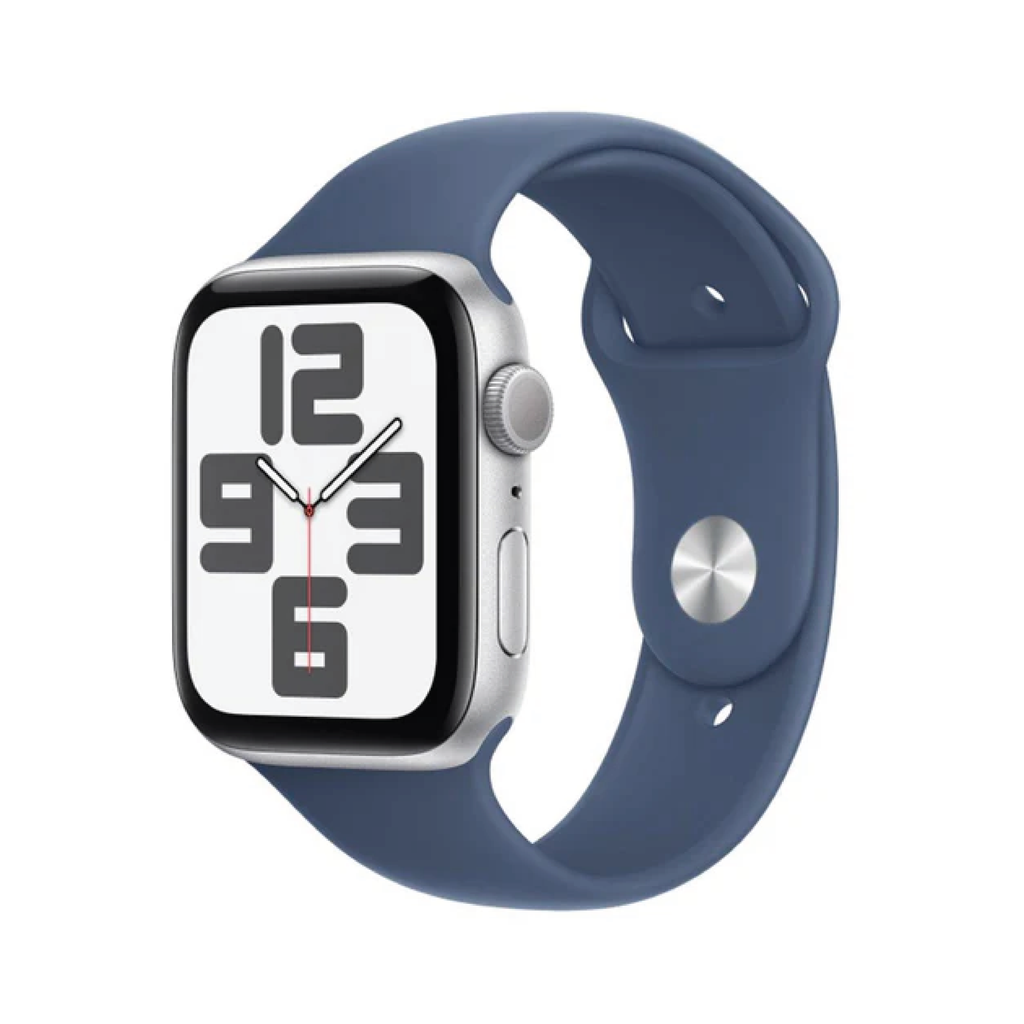 Apple Watch SE GPS + Cellular 40mm Silver Aluminum Case with Denim Sport Band - S/M