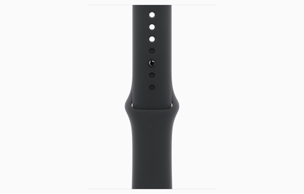 Apple Watch Series 11 - GPS - 46 مم - هيكل ألومنيوم رمادي فلكي مع سوار رياضي أسود - M/L