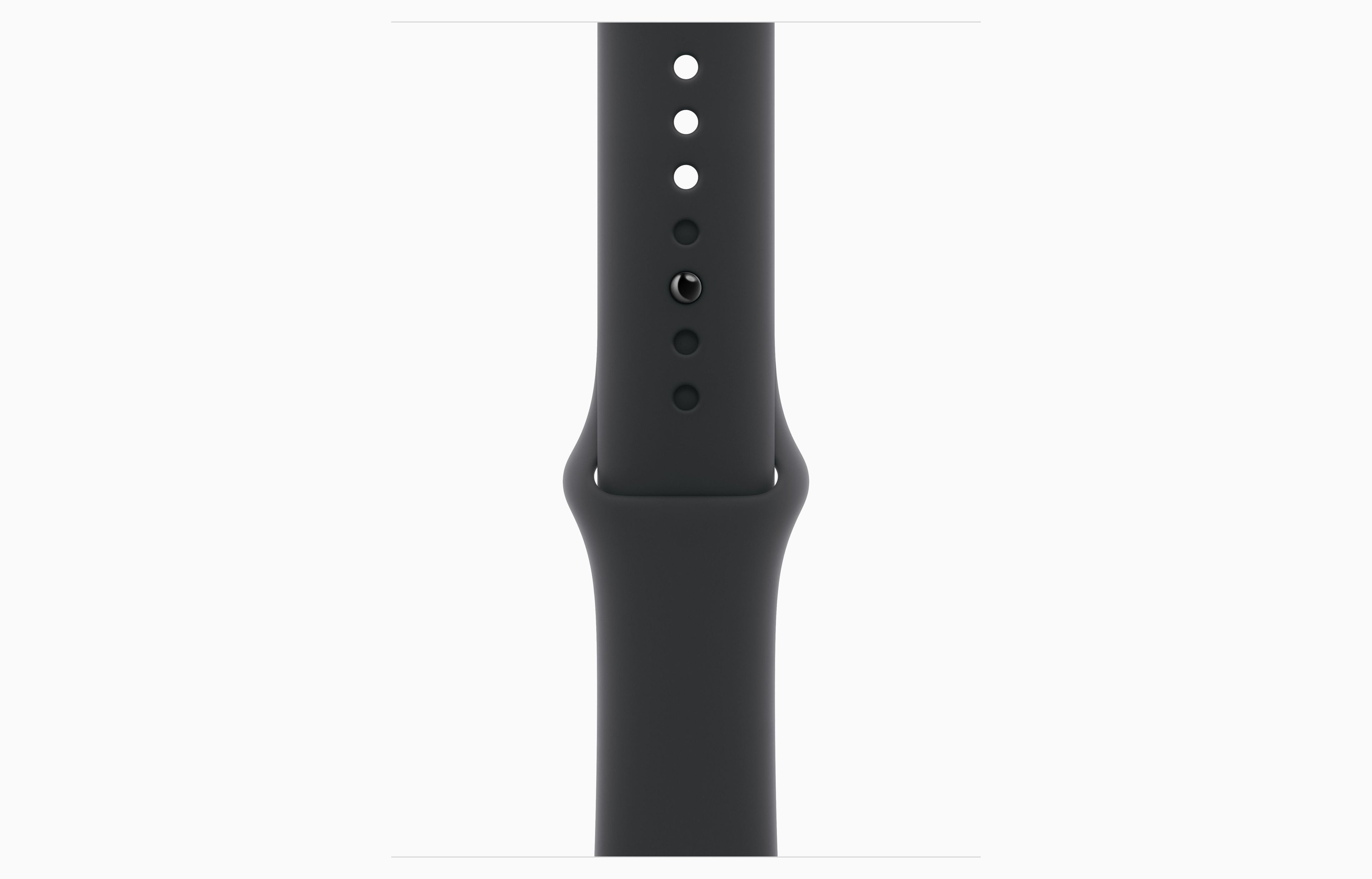 Apple Watch Series 11 - GPS - 46 مم - هيكل ألومنيوم رمادي فلكي مع سوار رياضي أسود - M/L