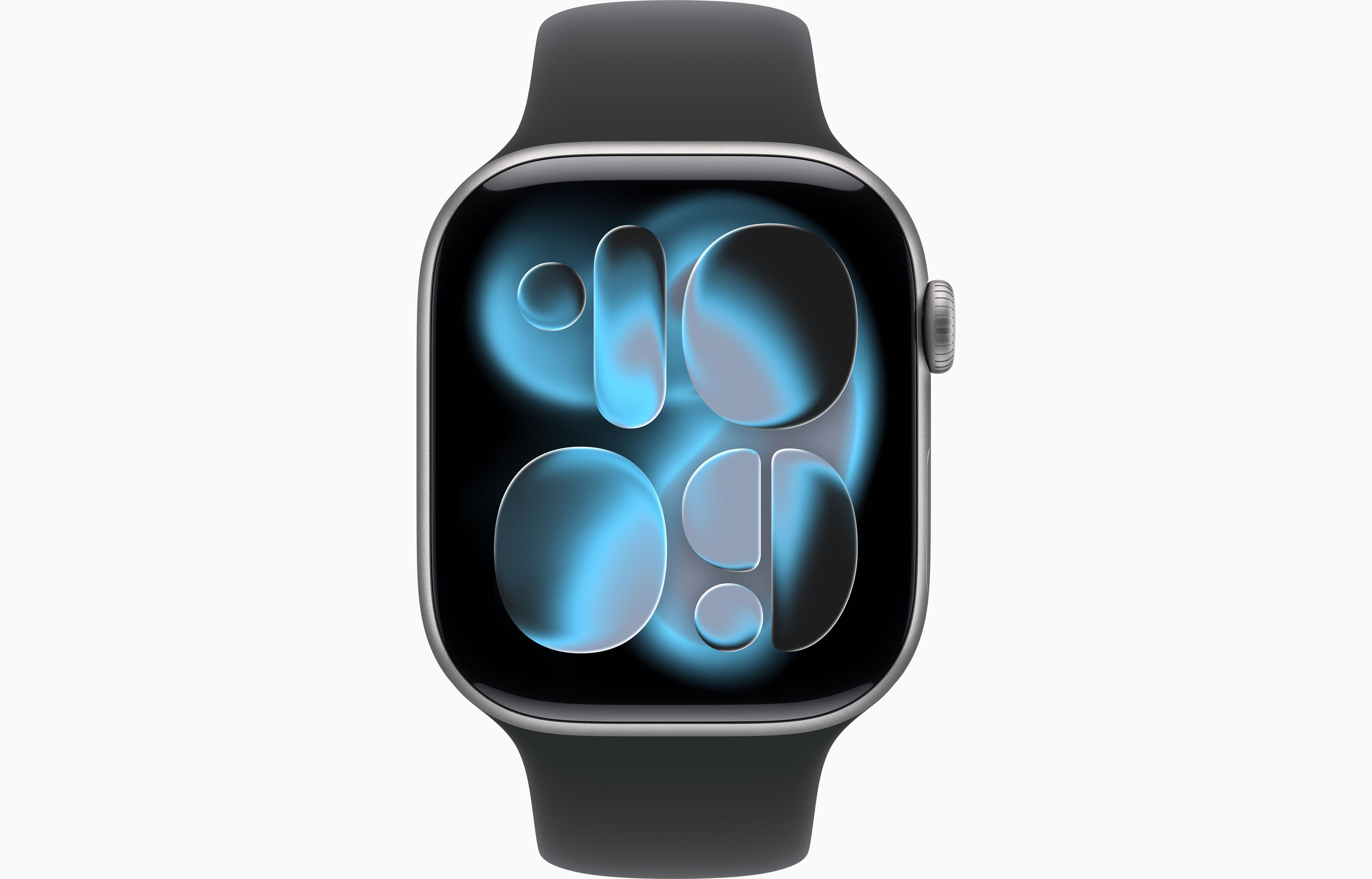 Apple Watch Series 11 - GPS - 46 مم - هيكل ألومنيوم رمادي فلكي مع سوار رياضي أسود - M/L