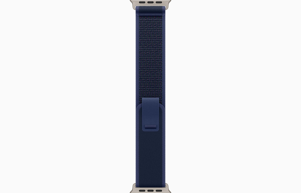 Apple Watch Ultra 2 (2024) - 49 مم - GPS + خلوي - إطار من التيتانيوم الطبيعي - حلقة تريل زرقاء | S/M
