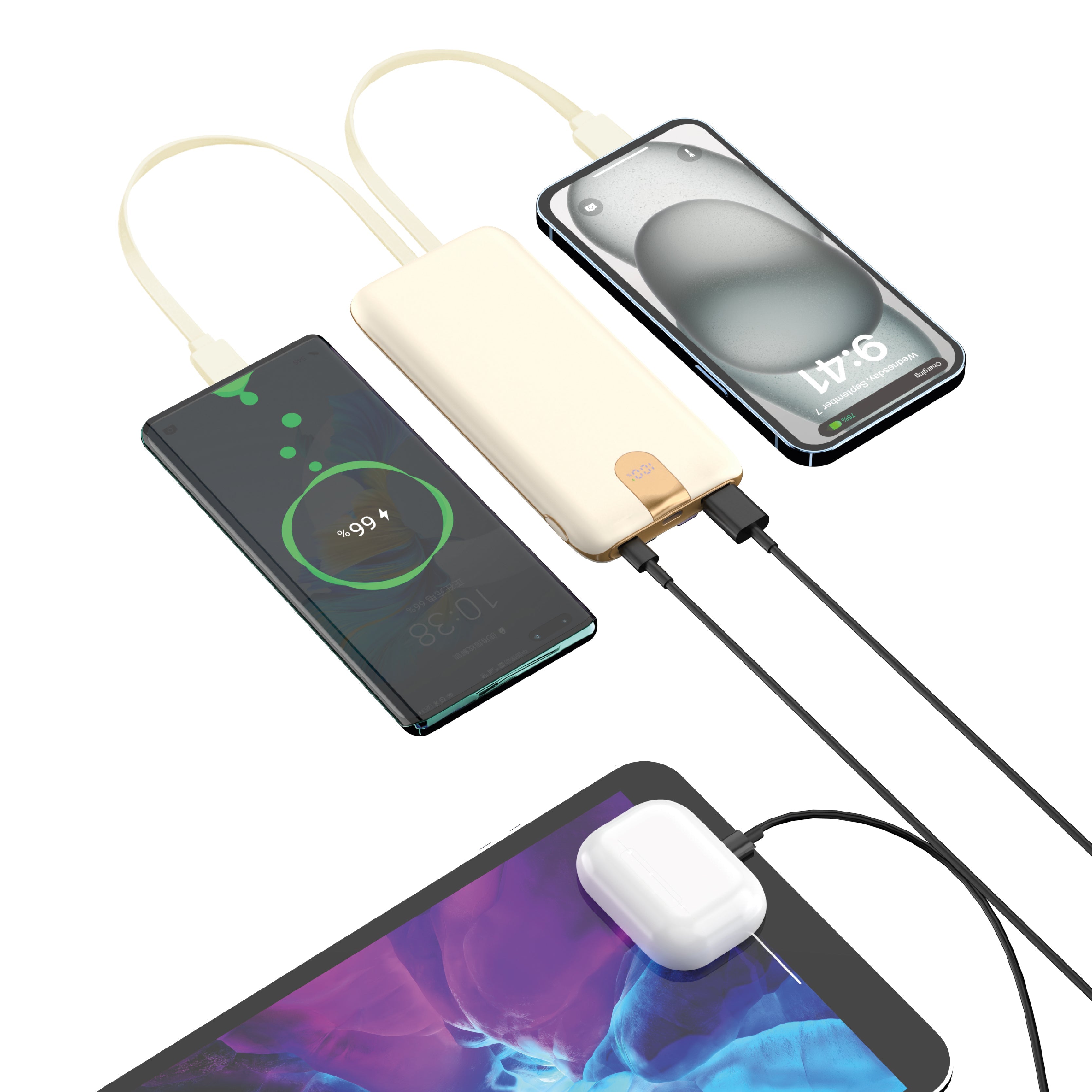 LZEL Quadra Energia Y Station 10000mAh Charging Station Built In Cable Lightning And Type-C