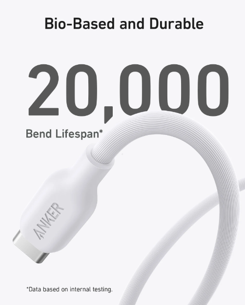 Anker Bio Based And Durable 542 Usb-c To Lightning Cable 3ft | White