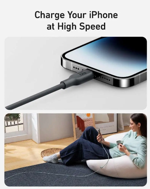 Anker 542 USB-C to Lightning Cable (قاعدة حيوية 6 قدم) | أسود