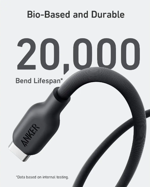 Anker 542 USB-C to Lightning Cable (قاعدة حيوية 6 قدم) | أسود