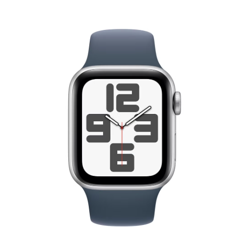 Apple Watch SE GPS 40mm Silver Aluminum Case with Storm Blue Band - S/M