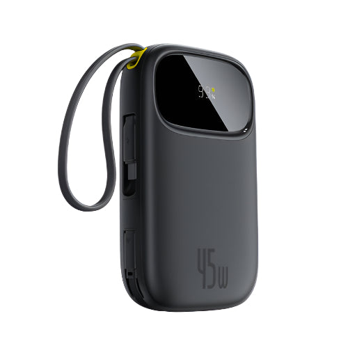 Baseus EnerFill FC31 Qpow3 Digital Display Power Bank with 2 Built-in USB-C Cables 10000mAh 45W | Cosmic Black