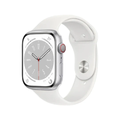 Apple Watch Series 8 GPS + Cellular 45mm Silver Aluminium Case with White Sport Band - Regular