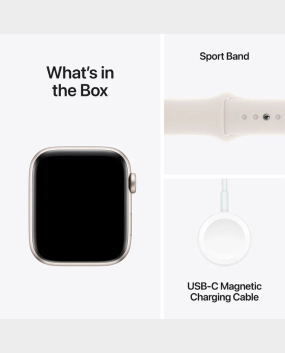 Apple Watch SE GPS + Cellular 44mm Starlight Aluminum Case with Starlight Sport Band - Regular