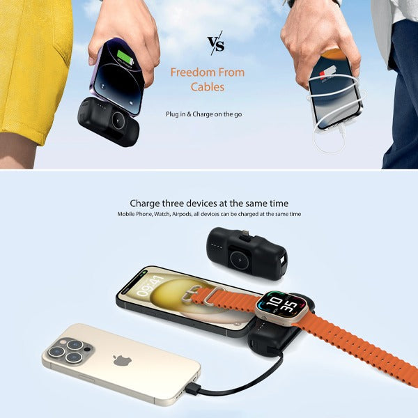 Asli Global 5000mAh Charger POD Prime Lighting Power Bank With Watch Dock