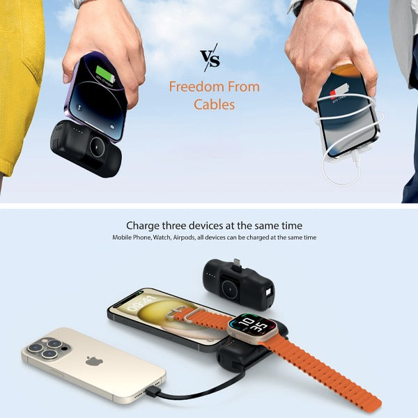 Asli Global 5000mAh Charger POD Prime USB-C Power Bank With Watch Dock