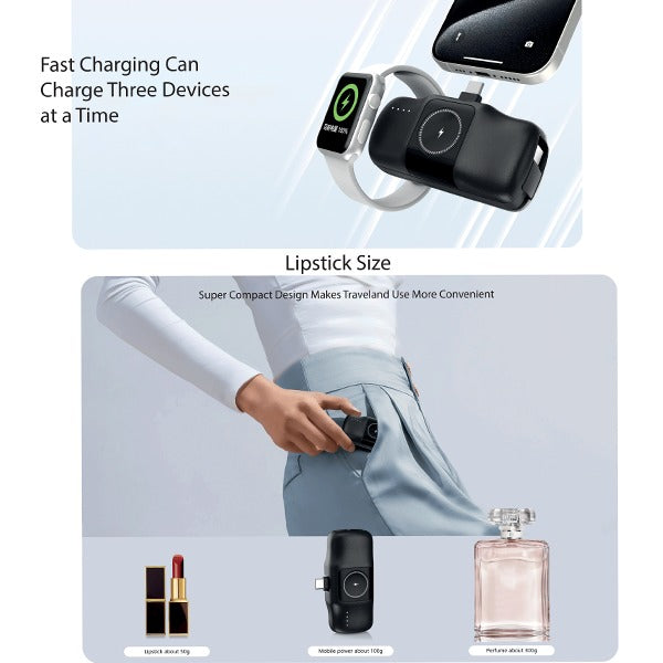 Asli Global 5000mAh Charger POD Prime USB-C Power Bank With Watch Dock