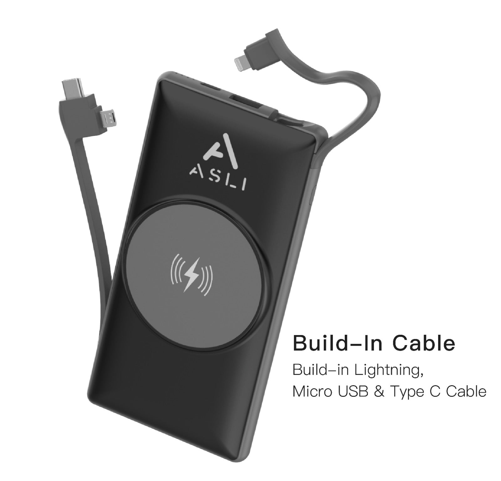 Asli Global 10000mAh x 8 Wireless Magnetic Power Bank PowerStation|Black
